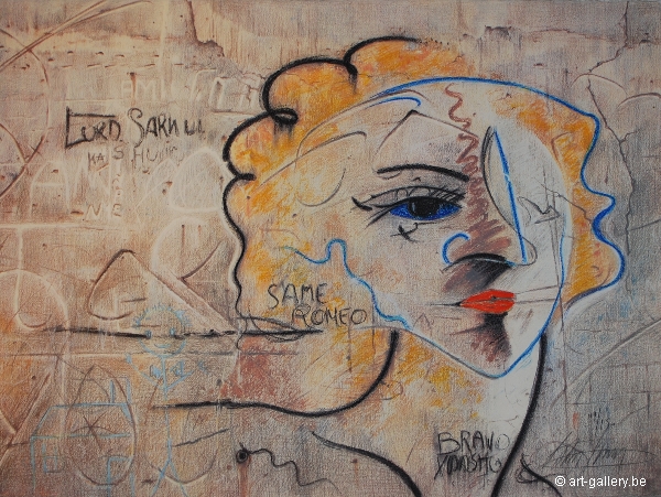 SILVAIN Christian - Compositie met de hand bijgekleurd